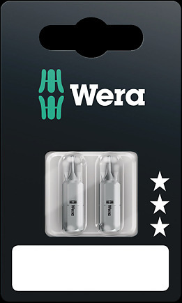 WERA 855/1 Z PZ 2 x 25 mm SB Bits assortment 855/1 Z PZ 2 x PZ 2x25;