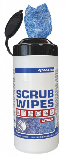 MACO SCRUB WIPES CITRUS BLÅ 50ST