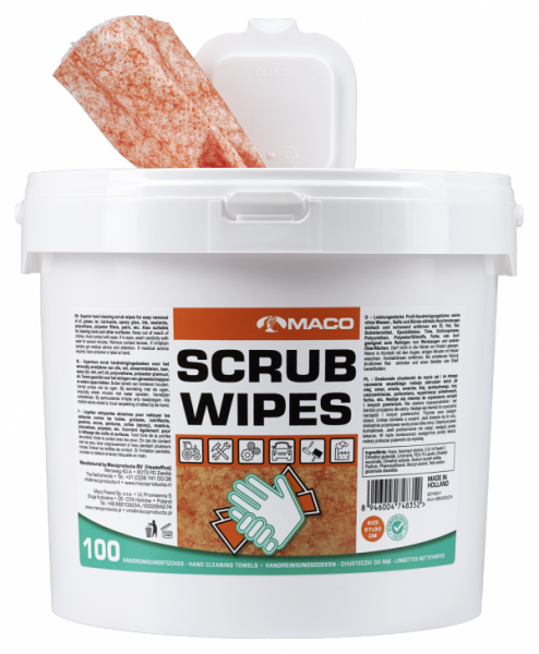 MACO SCRUB WIPES EXTREME ORANGE 100ST