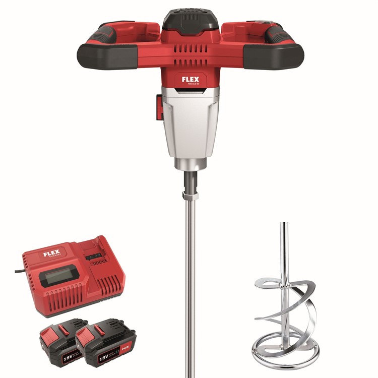 FLEX 2-stegs batteriblandare med 3-nivå hastighetsbrytare Komplett Set 18V