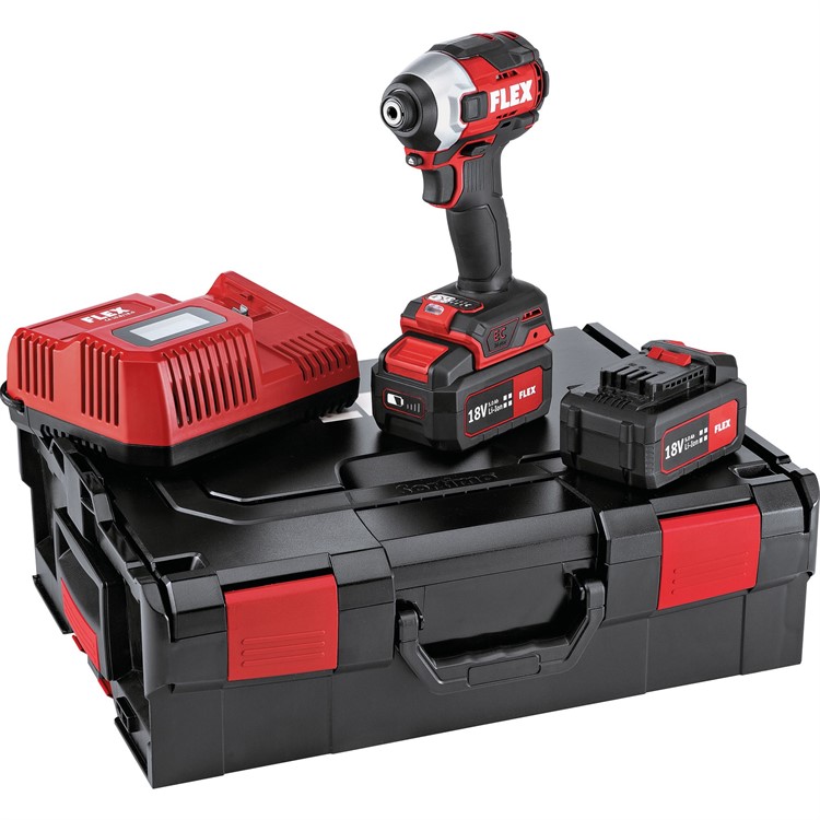 FLEX Batteridriven slagskruvdragare 18V med bitsutkastning Komplett Set