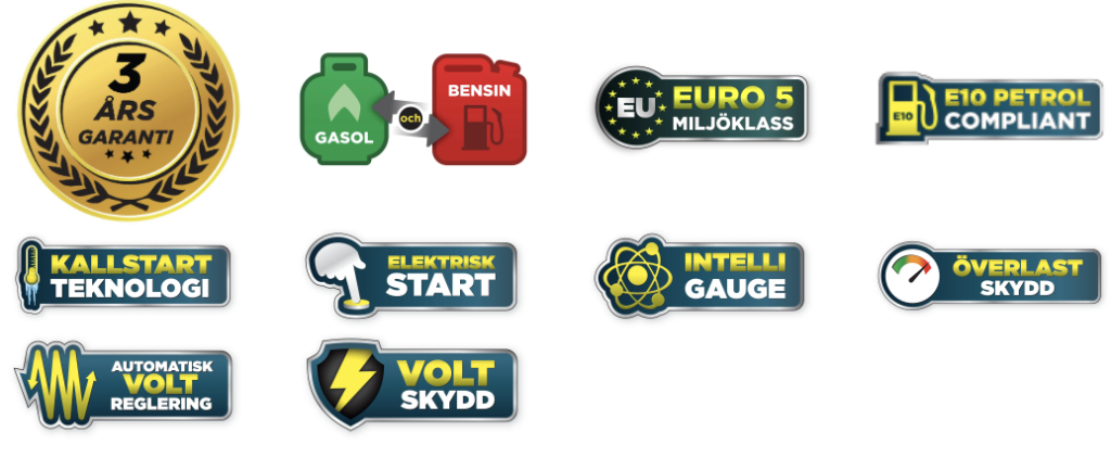 CHAMPION 7000W Dual Fuel elverk med elektrisk start