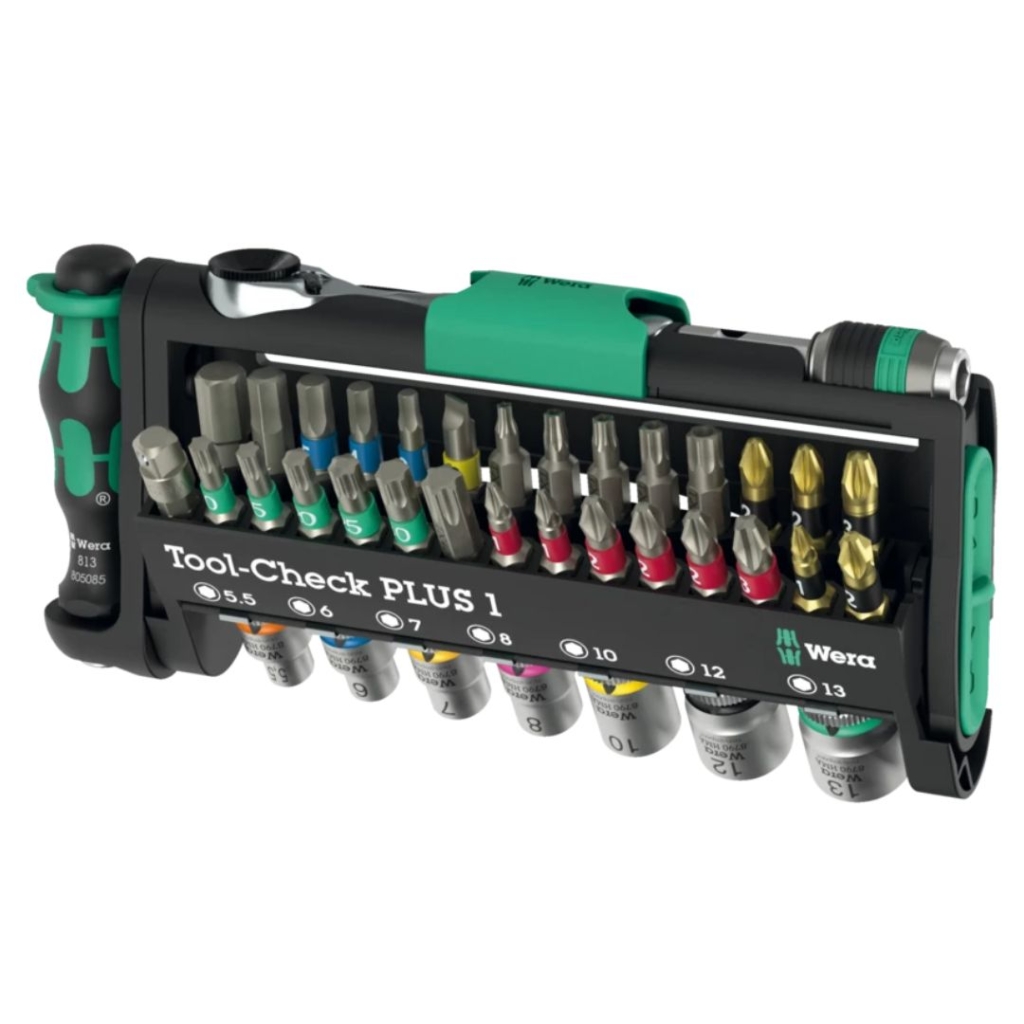 WERA Tool-Check PLUS 1 Bits assortment with ratchet + sockets